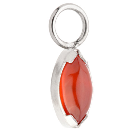 Ti Mini Marquise Red Agate Charm