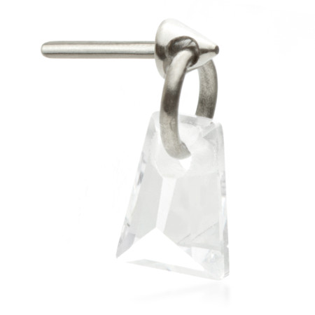 Ti Threadless Attachment with Trapezoid Shaped Gem Charm