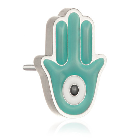 Ti Threadless Enamel Hamsa Hand Attachment