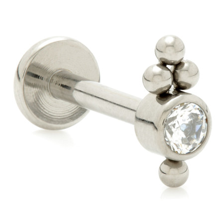 Ti Threadless Labret with Caeli Gem Attachment