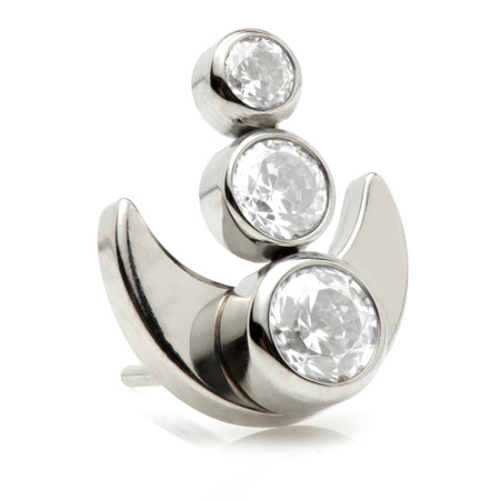 Ti Threadless Moon Crescent with Triple Bezel Disk Attachment