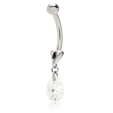 Tic Reversable Belly Bar with Crystal Tear