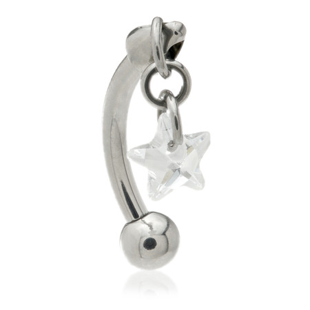 TiC Reversable Rook Bar with Crystal Star TiC Reversable Rook Bar with Crystal Star