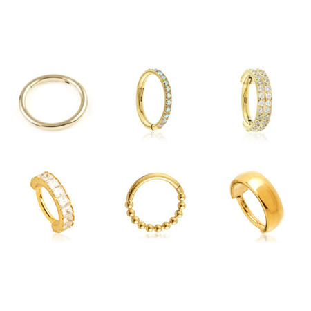 TiC Zircon Gold Conch Ring Bundle - Luxury