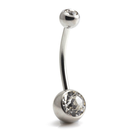 Titanium Baby External Thread Double Jewelled Navel - UK Made