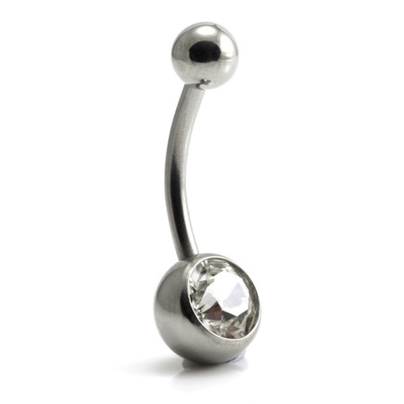 Titanium External Thread Jewelled Navel - UK Made