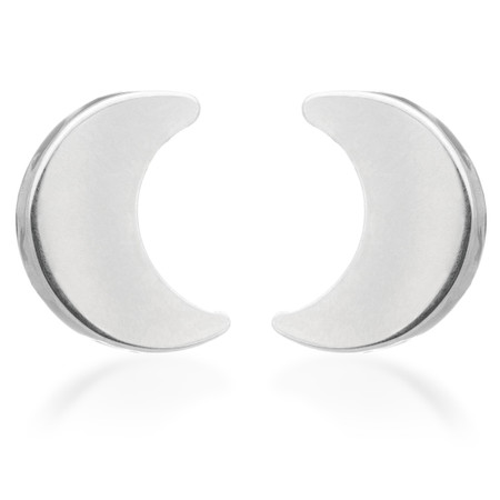 Titanium Moon Stud Earrings (Pair)