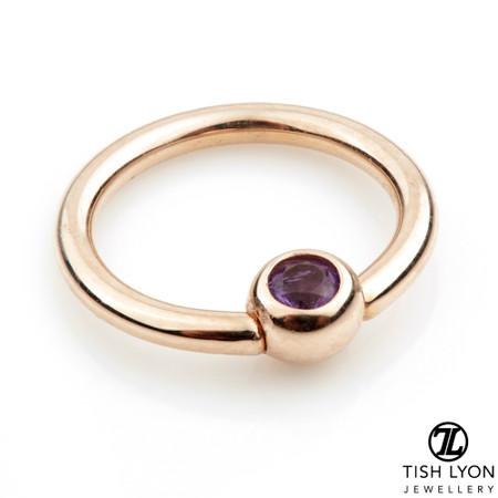 TL - 14ct Gold Amethyst BCR - 1.2mm