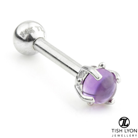 TL - 14ct Gold Amethyst Prong Microbar