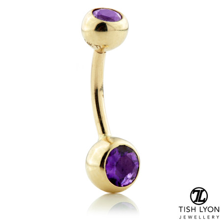 TL - 14ct Gold Amethyst Round Navel