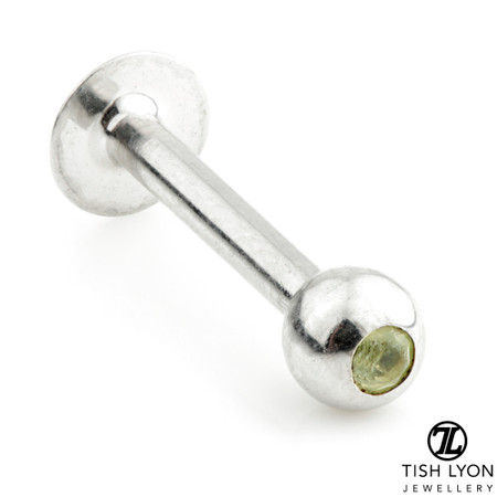 TL - 14ct Gold Micro Peridot External Thread Labret TL - 14ct Gold Micro Peridot External Thread Labret
