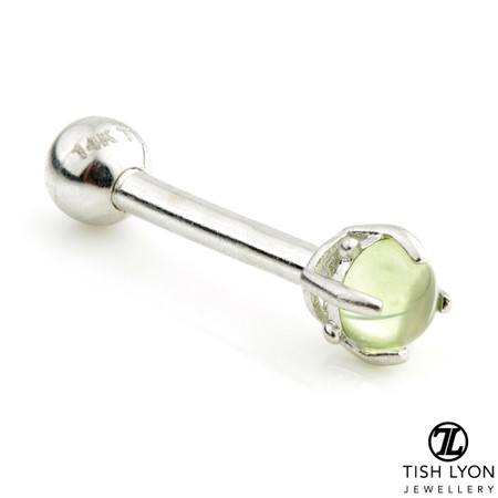 TL - 14ct Gold Peridot Prong Microbar