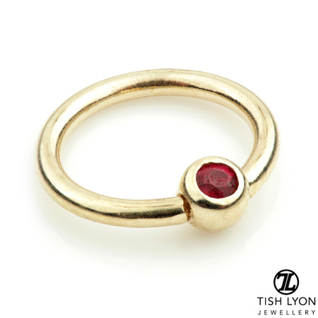 TL - 14ct Gold Ruby BCR - 1.2mm