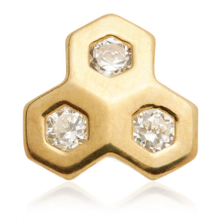 TL - 14ct Internal Gold Honeycomb Gem Attachment