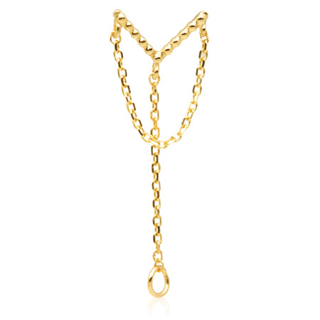 TL - 14ct Threadless Milligrained V Shaped Double Chain Pin Attachment