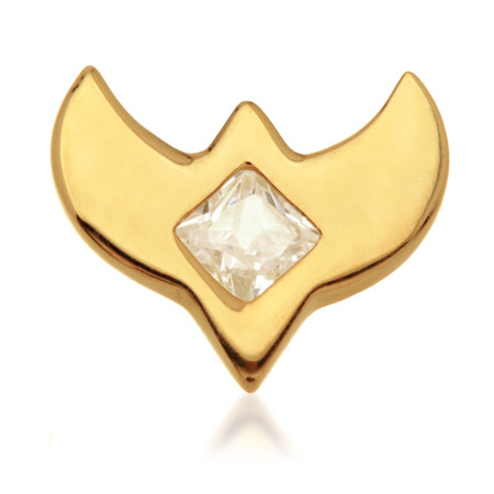 TL - 14ct Threadless Square Jewelled Wing Attachment TL - 14ct Threadless Square Jewelled Wing Attachment