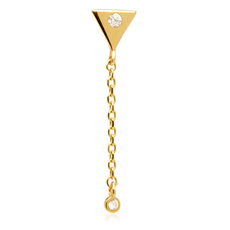 TL - 14ct Threadless Triangular Chain Pin Attachment