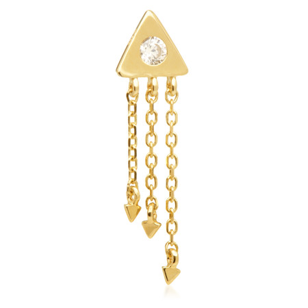 TL - 14ct Threadless Triangular Triple Chain Pin Attachment TL - 14ct Threadless Triangular Triple Chain Pin Attachment
