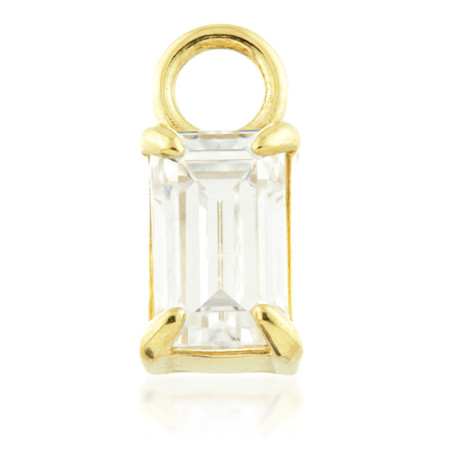 TL - 18ct Gold Swarovski Baguette Charm for Hinge Segment Ring