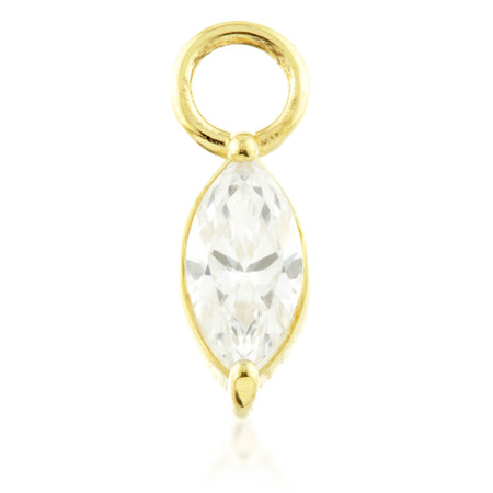 TL - 18ct Gold Swarovski Marquise Charm for Hinge Segment Ring