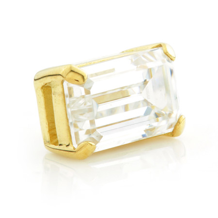 TL - 18ct Yellow Gold Tapered Baguette Gem Internal Thread Attachment