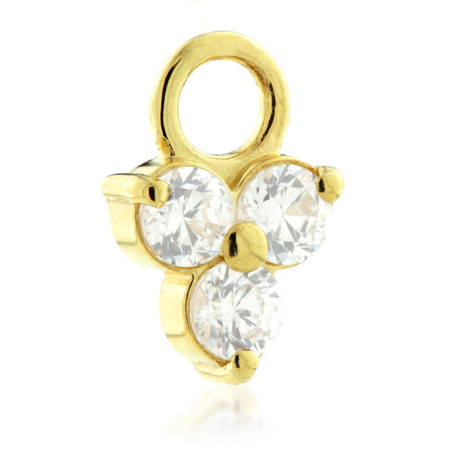 TL - 18K Trinity Gem Charm for Hinge Segment Ring