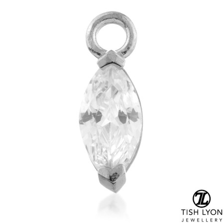 TL - 9ct Gold Jewel Marquise Charm for Hinge Segment Ring