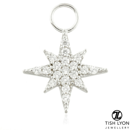 TL - 9ct Gold Jewelled North Star Charm for Hinge Segment Ring