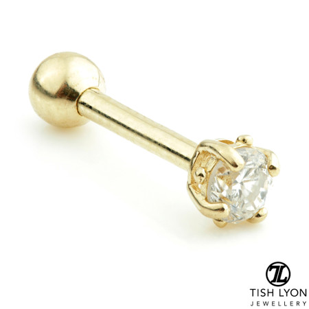 TL - 9ct Gold Large Prong Gem Microbar