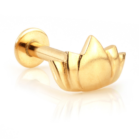 TL - 9ct Gold Lotus Internal Labret TL - 9ct Gold Lotus Internal Labret