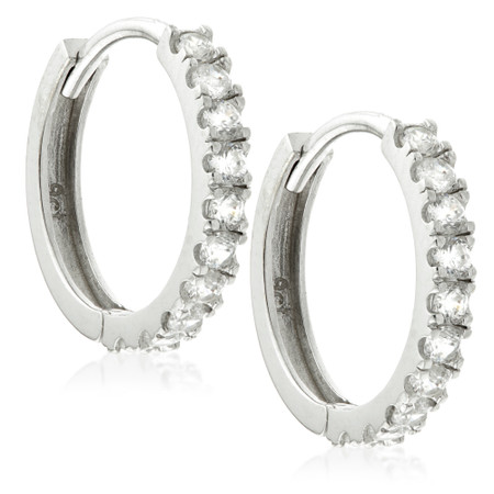 TL - 9ct Gold Pavé CZ Huggie Hoops (Pair)