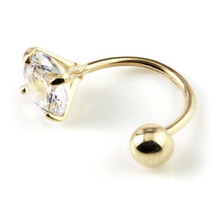 TL - 9ct Gold Prong Gem Rounded Bar