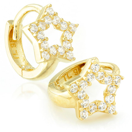 TL - 9ct Pav√© Gem Star Huggies (Pair)