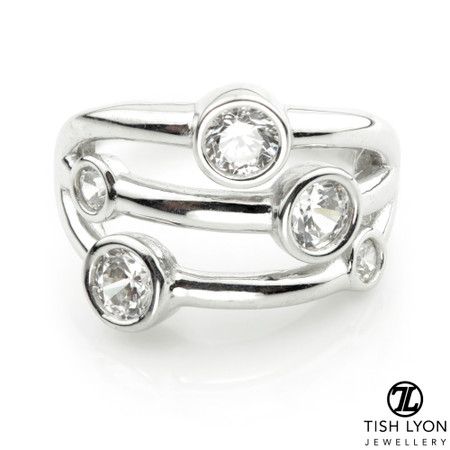 TL - Gold CZ Banded Hinge Ring TL - Gold CZ Banded Hinge Ring