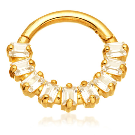 TL - Gold Front-facing Baguette Cluster Hinge Segment Ring-14K-Y-1.2-8