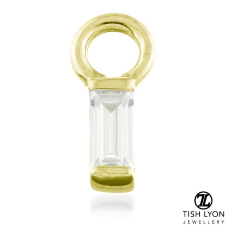 TL - Gold Gem Baguette Charm for Hinge Segment Ring
