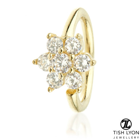 TL - Gold Gem Flower Twist Ring