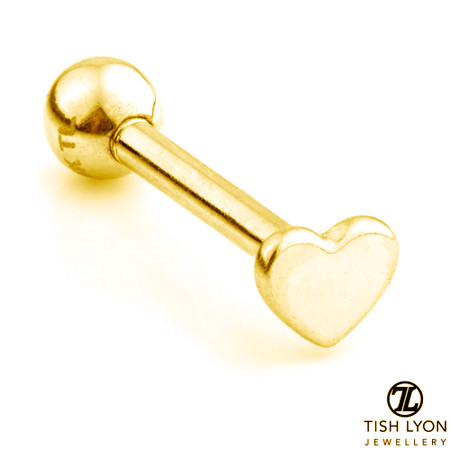 TL - 14K Gold Heart Cartilage Bar
