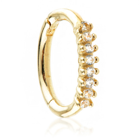 TL - Gold Prong Set CZ Hinge Ring