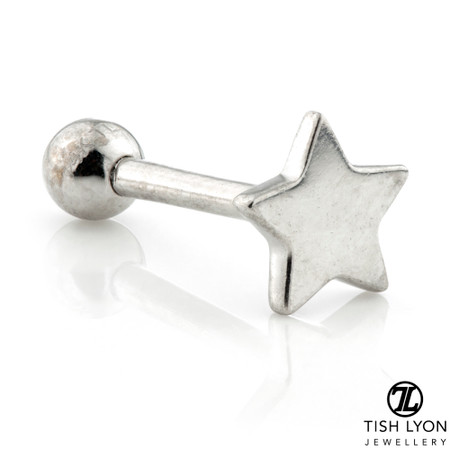 TL - 9K Gold Star Disk Cartilage Bar