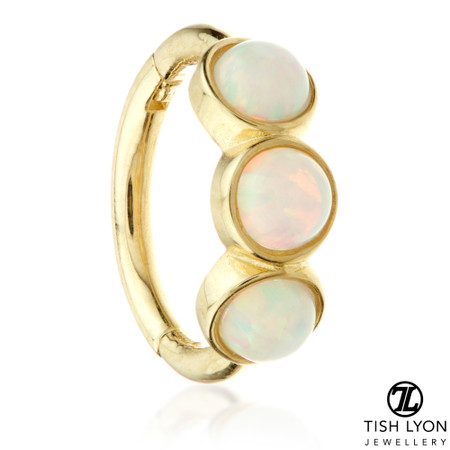 TL - Gold Triple Opal Hinge Ring
