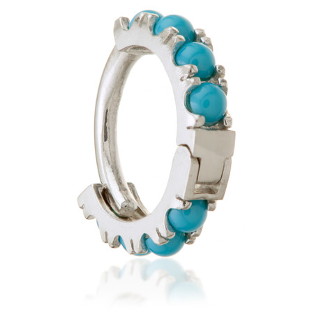 TL - Gold Turquoise Hinge Ring