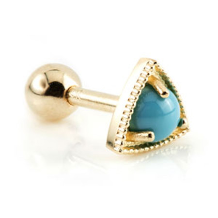 TL - Gold Turquoise Stone Cartilage Bar