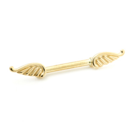 TL - 14ct Gold Winged Nipple Bar TL - 14ct Gold Winged Nipple Bar