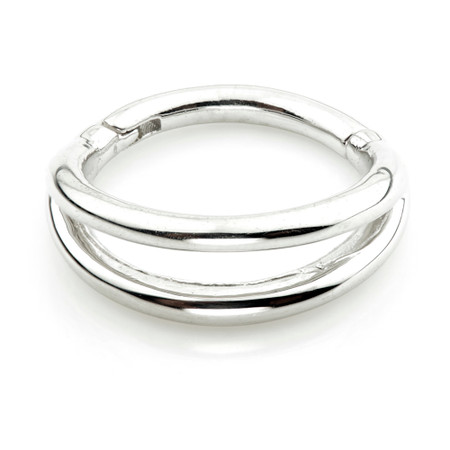 TL - Silver Double Band Hinge Ring