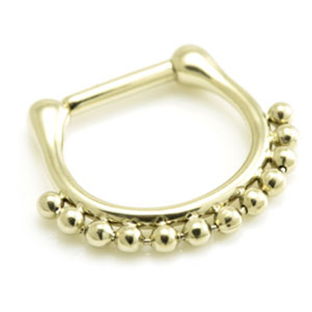 Zircon Gold Steel Ball Septum Ring