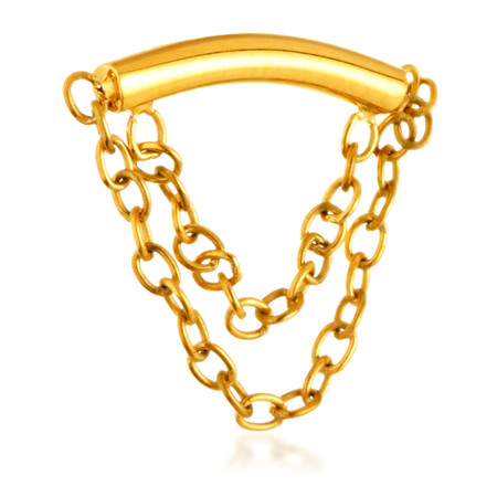 Zircon Gold Ti Internal Curved Bar Double Chain Attachment