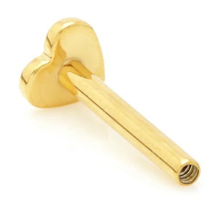 Zircon Gold Ti Internal Labret Stem with Heart Base