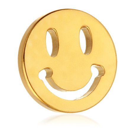 Zircon Gold Ti Internal Smiley Emoji Attachment