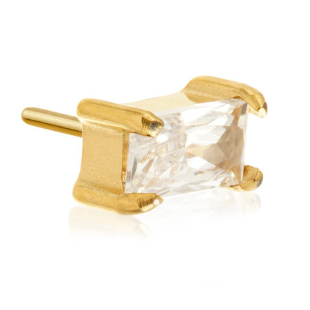 Zircon Gold Ti IThreadless Mini Baguette Gem Attachment